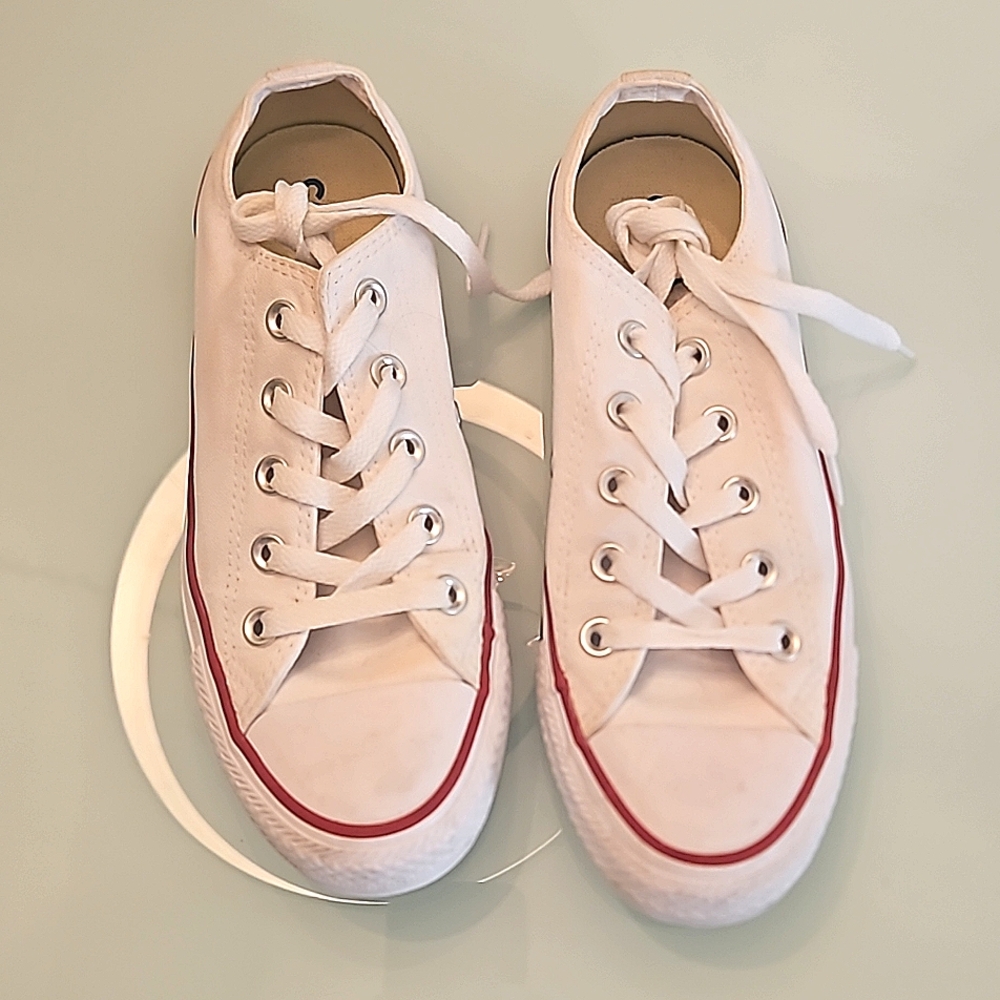 Converse AllStar Sneakers, white with red trim